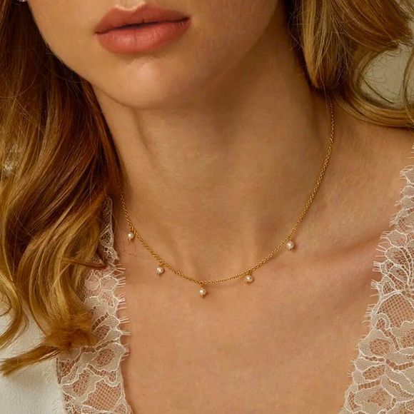 ⚜️𝟯𝟬%𝗢𝗙𝗙 𝗯𝘂𝗻𝗱𝗹𝗲𝘀 𝟯+⚜️ NEW Pearl Delicate Stainless Steel Necklace - Picture 5 of 13